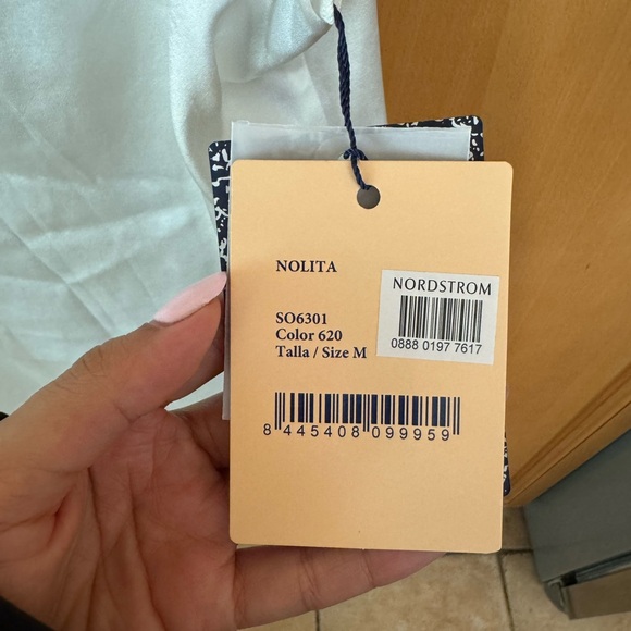 Nolita Embroidered Stretch Satin Mini Dress - Picture 9 of 9